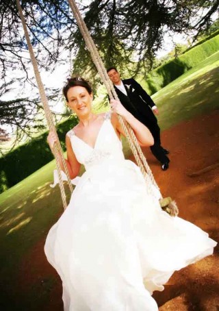 Bride on swing